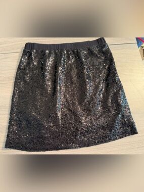 Joe Fresh Black Sequin Mini Skirt